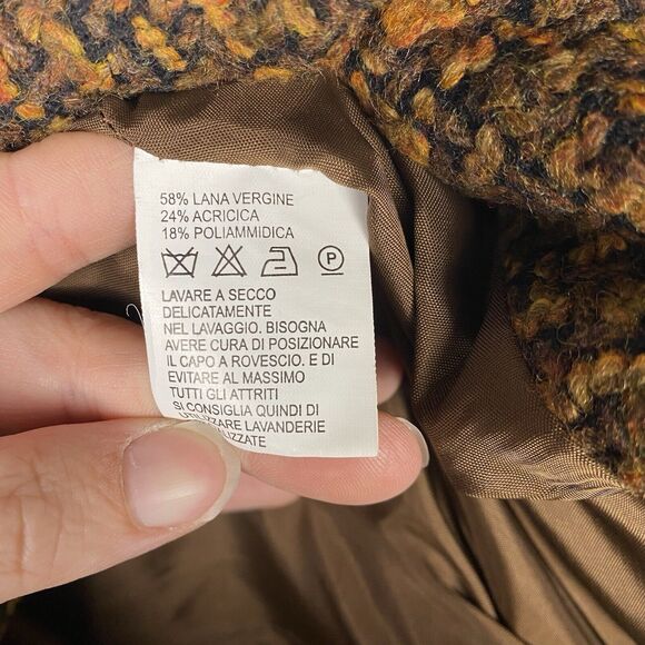 Luisa Spagnoli Tweed Brown Blazer Jacket Size 42 Old Money Office Career - Picture 8 of 8